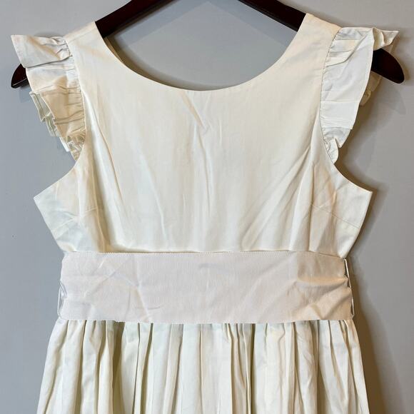 J.Crew Flutter Sleeve Maxi Dress Cotton Sateen Bow Special Occasion BI927 Ivory - Picture 1 of 16